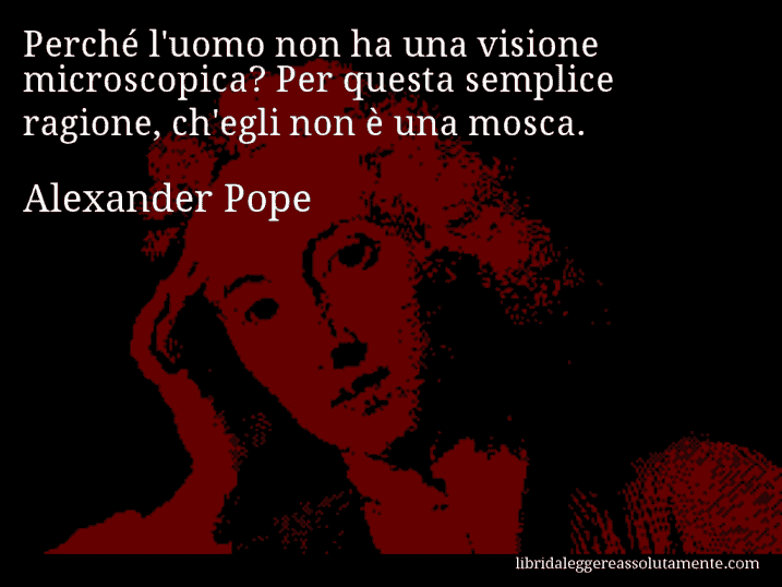 Aforisma di Alexander Pope : Perché l'uomo non ha una visione microscopica? Per questa semplice ragione, ch'egli non è una mosca.