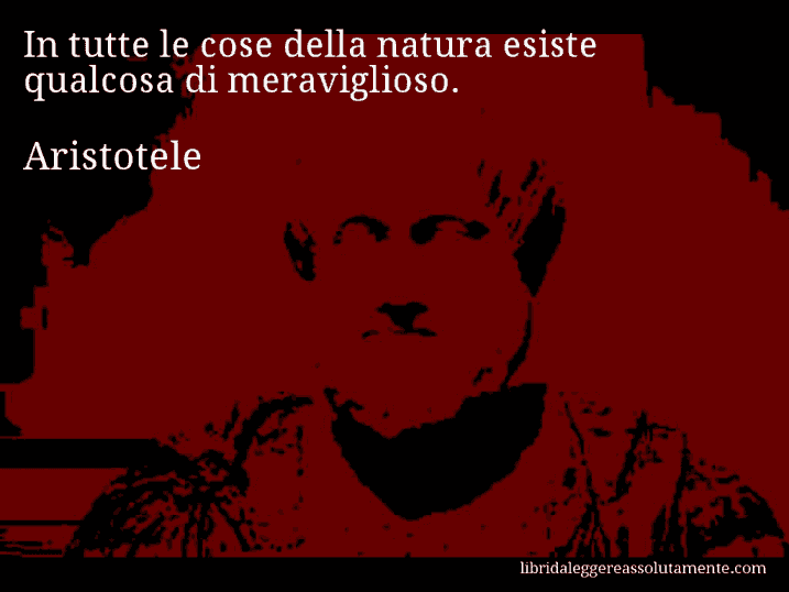 Aforisma di Aristotele : In tutte le cose della natura esiste qualcosa di meraviglioso.