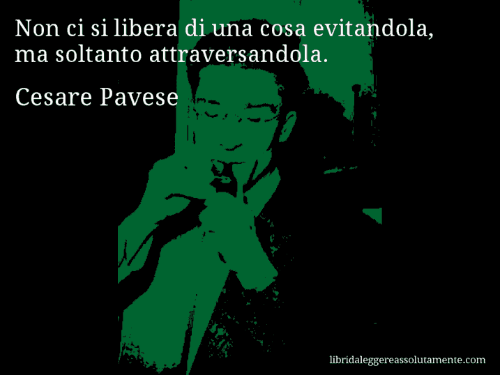 Aforisma di Cesare Pavese : Non ci si libera di una cosa evitandola, ma soltanto attraversandola.