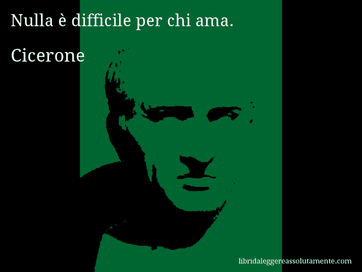 Aforisma di Cicerone : Nulla è difficile per chi ama.