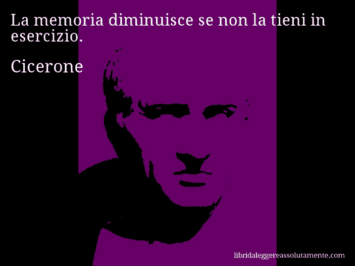 Aforisma di Cicerone : La memoria diminuisce se non la tieni in esercizio.