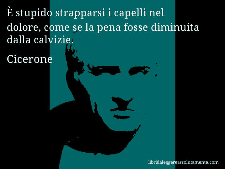 Aforisma di Cicerone : È stupido strapparsi i capelli nel dolore, come se la pena fosse diminuita dalla calvizie.