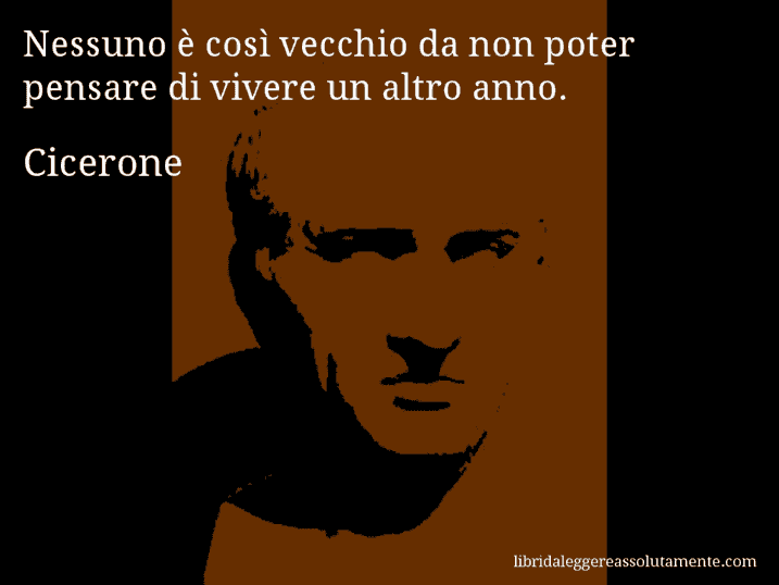 Aforisma di Cicerone : Nessuno è così vecchio da non poter pensare di vivere un altro anno.