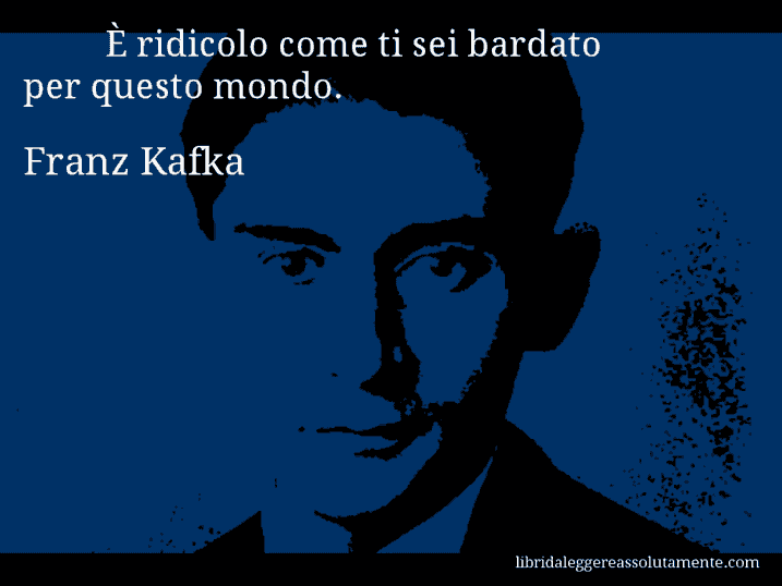 Aforisma di Franz Kafka : È ridicolo come ti sei bardato per questo mondo.