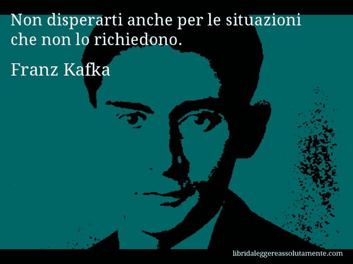 Aforisma di Franz Kafka : Non disperarti anche per le situazioni che non lo richiedono.