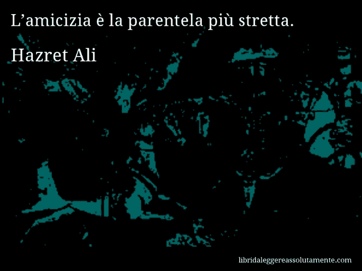 Aforisma di Hazret Ali : L’amicizia è la parentela più stretta.