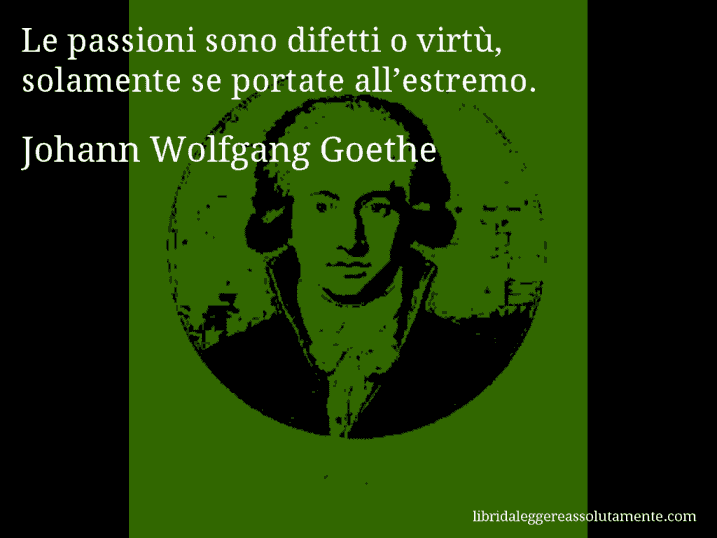 Aforisma di Johann Wolfgang Goethe : Le passioni sono difetti o virtù, solamente se portate all’estremo.