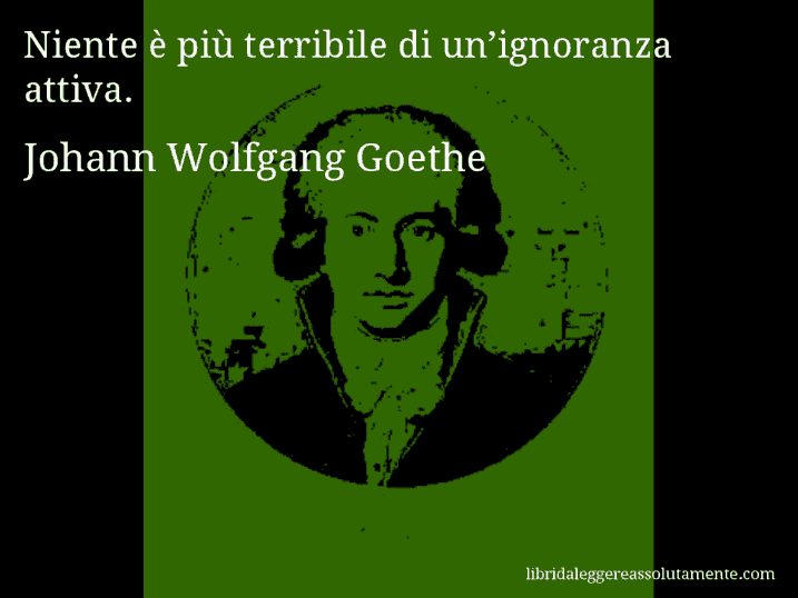 Aforisma di Johann Wolfgang Goethe : Niente è più terribile di un’ignoranza attiva.