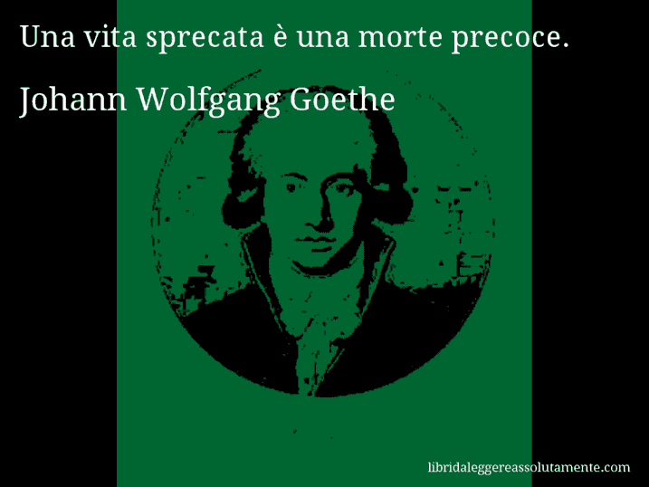 Aforisma di Johann Wolfgang Goethe : Una vita sprecata è una morte precoce.