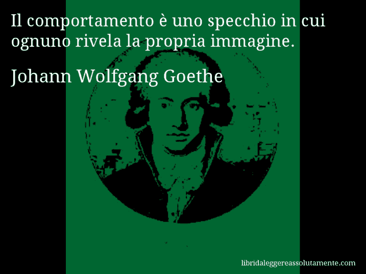 Aforisma di Johann Wolfgang Goethe : Il comportamento è uno specchio in cui ognuno rivela la propria immagine.