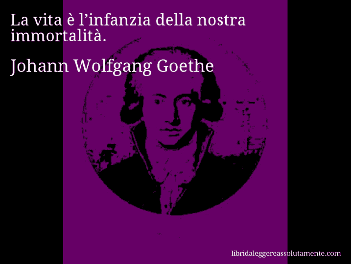 Aforisma di Johann Wolfgang Goethe : La vita è l’infanzia della nostra immortalità.