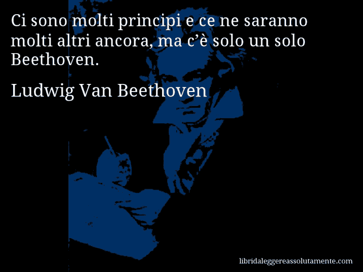 Aforisma di Ludwig Van Beethoven : Ci sono molti principi e ce ne saranno molti altri ancora, ma c’è solo un solo Beethoven.