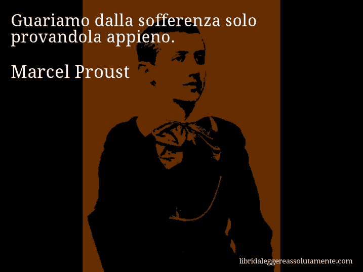 Aforisma di Marcel Proust : Guariamo dalla sofferenza solo provandola appieno.