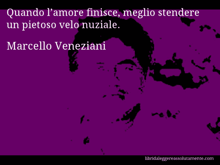 Aforisma di Marcello Veneziani : Quando l’amore finisce, meglio stendere un pietoso velo nuziale.