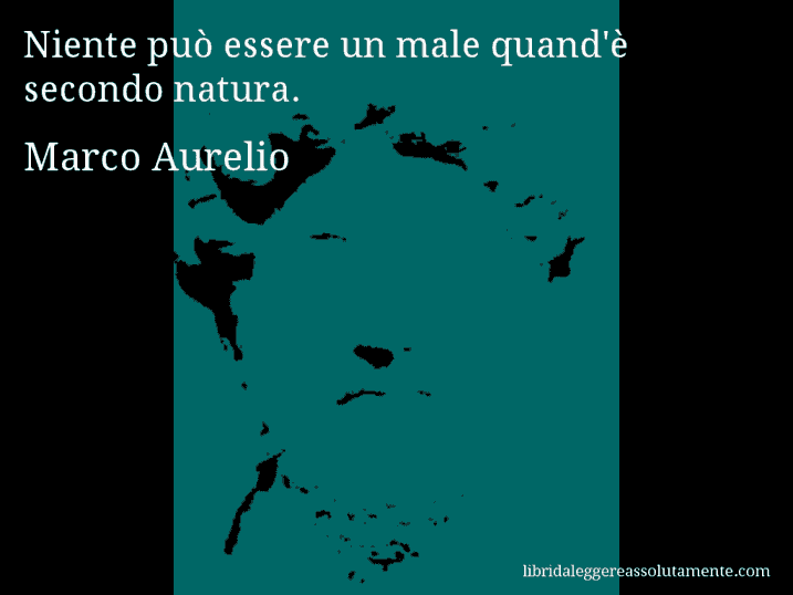 Aforisma di Marco Aurelio : Niente può essere un male quand'è secondo natura.