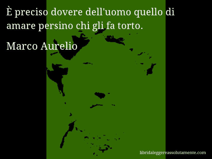 Aforisma di Marco Aurelio : È preciso dovere dell'uomo quello di amare persino chi gli fa torto.