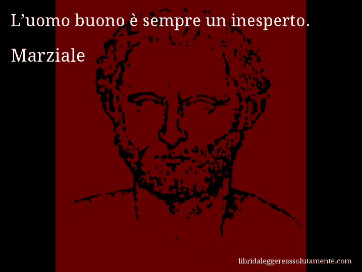 Aforisma di Marziale : L’uomo buono è sempre un inesperto.