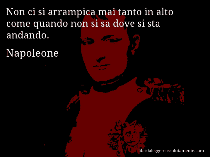 Aforisma di Napoleone : Non ci si arrampica mai tanto in alto come quando non si sa dove si sta andando.