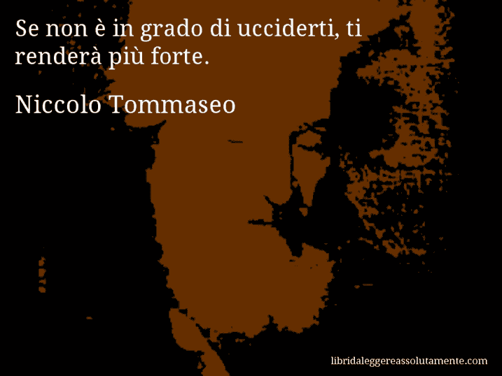 Aforisma di Niccolo Tommaseo : Se non è in grado di ucciderti, ti renderà più forte.